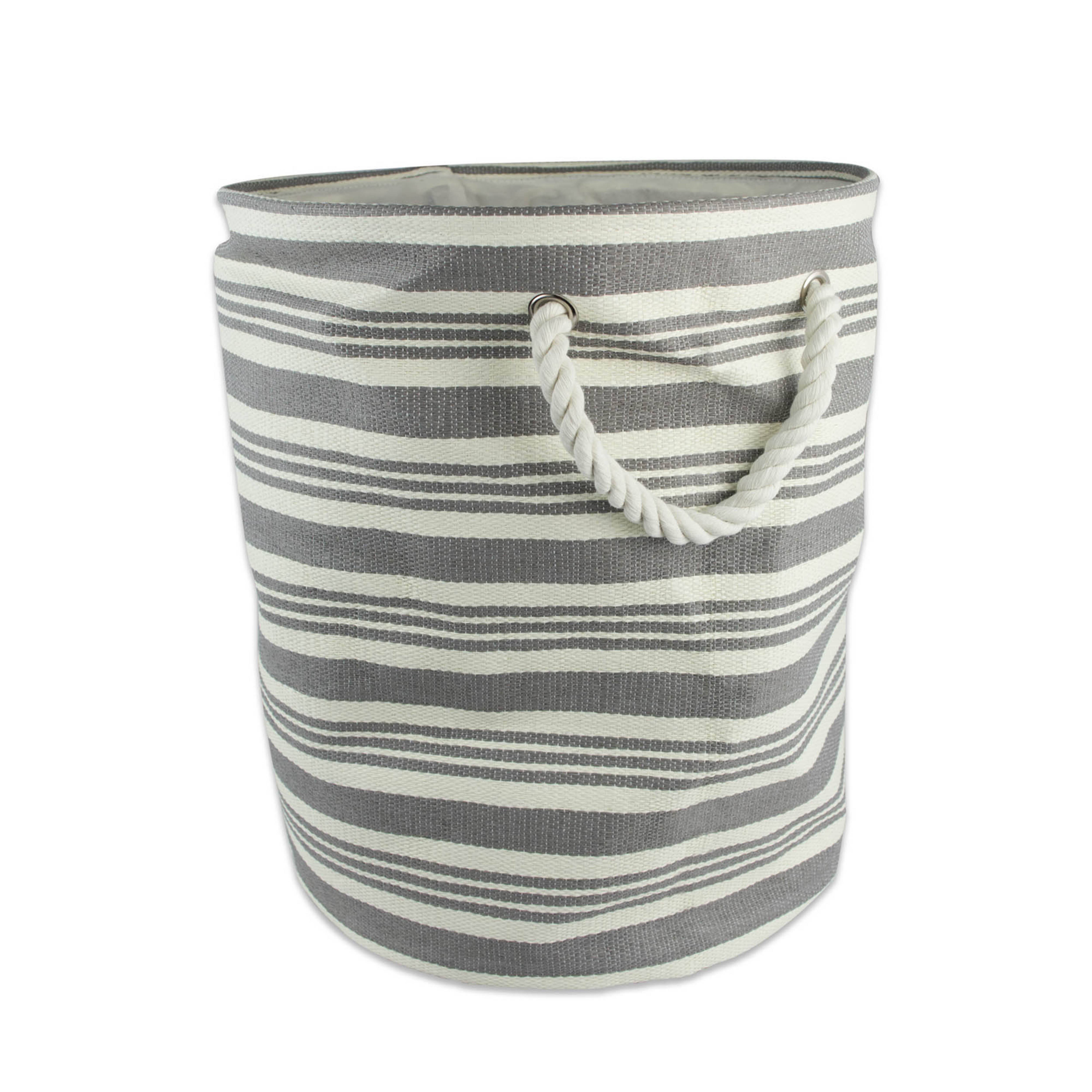 DII® Urban Stripe Gray Round Storage Bin